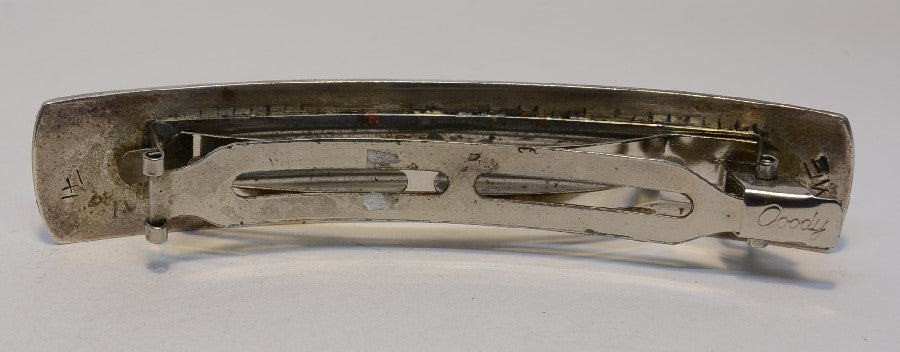 Hopi Sterling Silver Overlay Hair Clip by Marcus Coochwikvia
