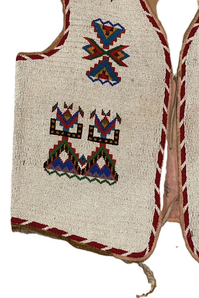 Sioux Full Size Fully Beaded Vest with Bronco Rider