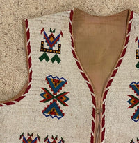 Sioux Full Size Fully Beaded Vest with Bronco Rider