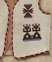 Sioux Full Size Fully Beaded Vest with Bronco Rider