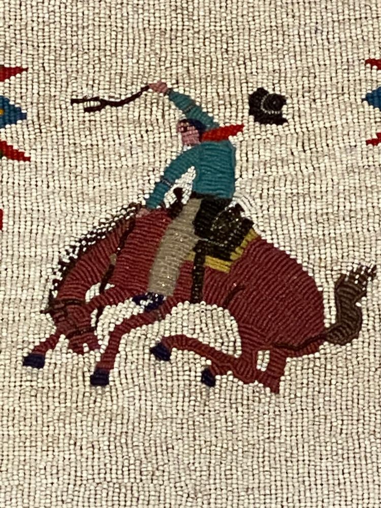Sioux Full Size Fully Beaded Vest with Bronco Rider
