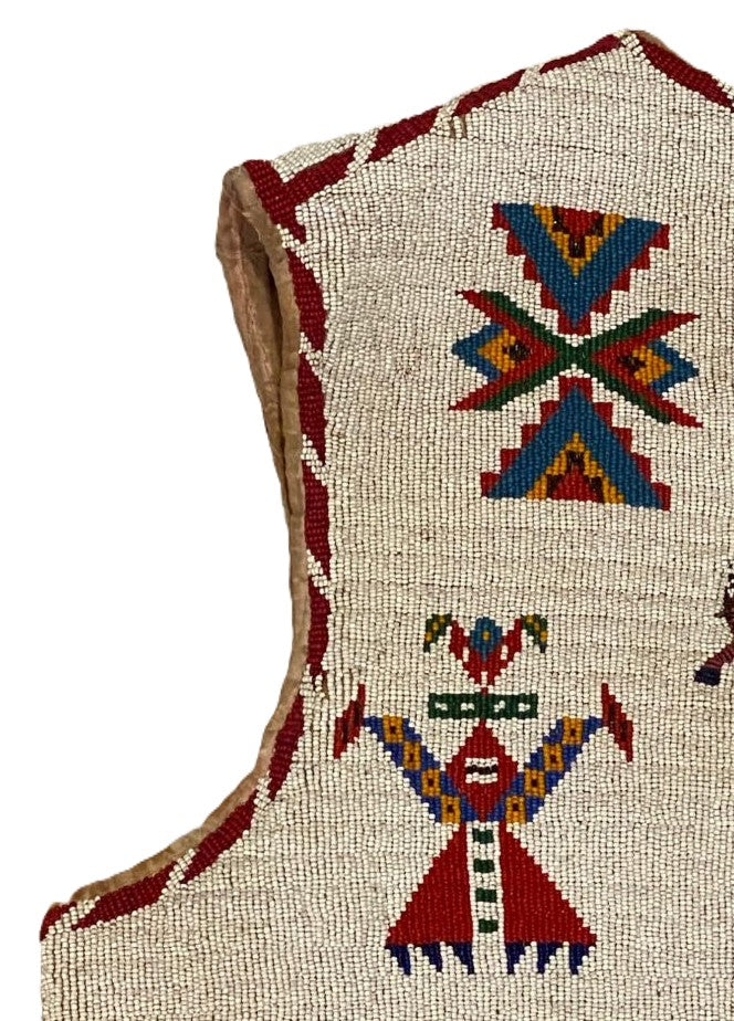 Sioux Full Size Fully Beaded Vest with Bronco Rider