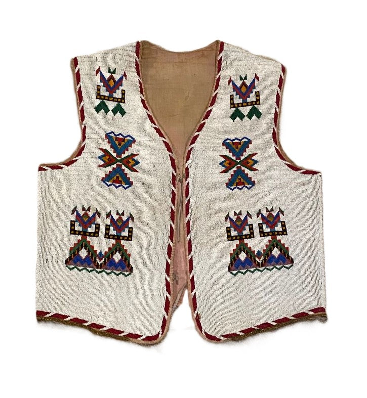 Sioux Full Size Fully Beaded Vest with Bronco Rider