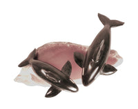 Inuit Orcas Carving Stone Sculpture By Sam Dimmick