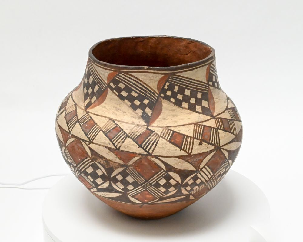 An Early Polychrome Acoma Olla -   Pottery Water Jar
