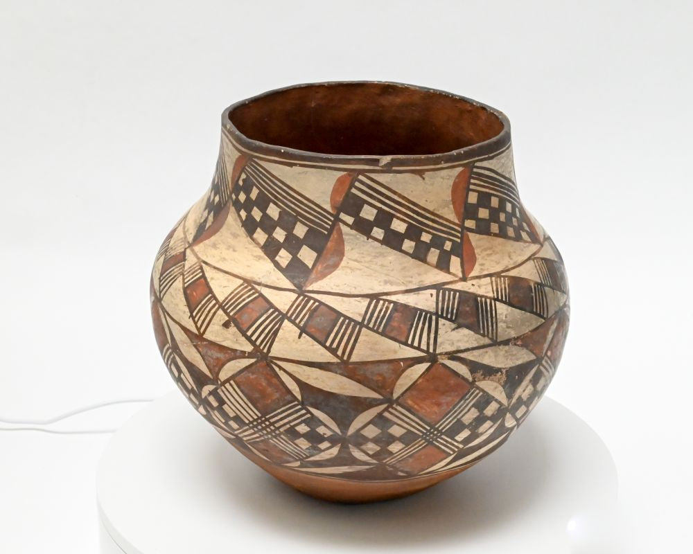 An Early Polychrome Acoma Olla -   Pottery Water Jar