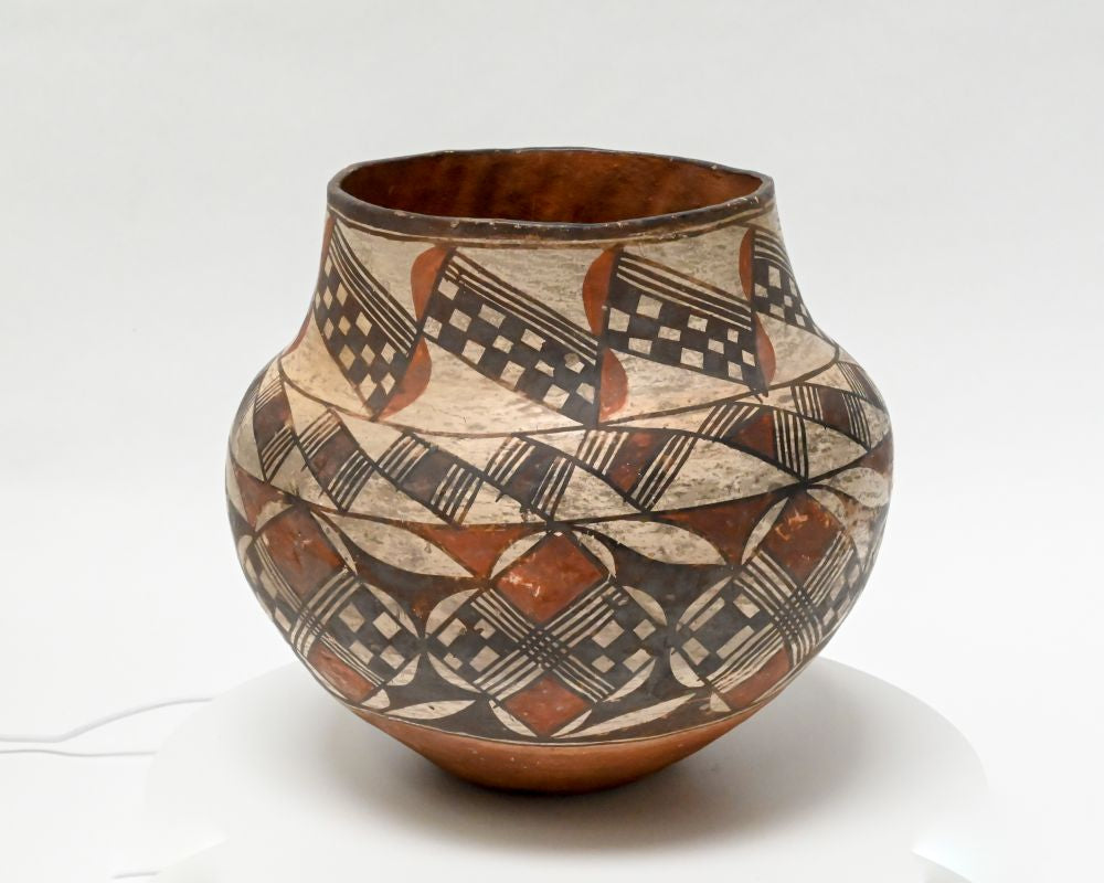 An Early Polychrome Acoma Olla -   Pottery Water Jar