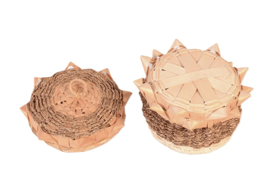 Maliseet Basket with Porcupine Weave Curls