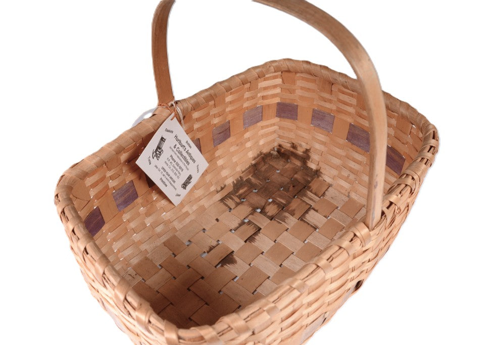 Micmac Basket with Handle from Nova Scotia