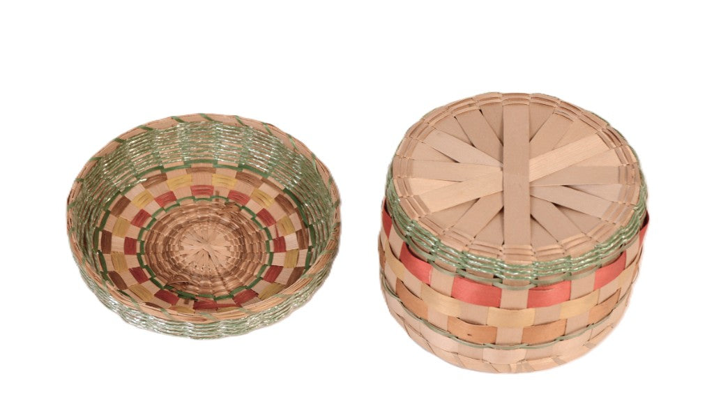 Old Penobscot Basketry with Lid and Handle