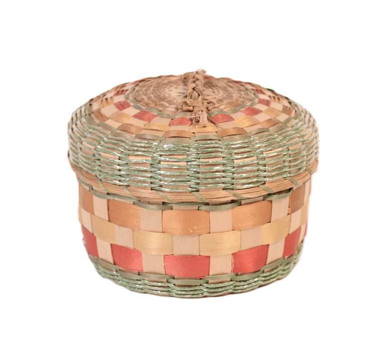 Old Penobscot Basketry with Lid and Handle