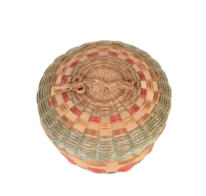 Old Penobscot Basketry with Lid and Handle