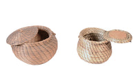 Eastern Native Sweet Grass Lidded Baskets Set of 2