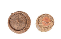 Eastern Native Sweet Grass Lidded Baskets Set of 2
