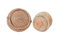 Eastern Native Sweet Grass Lidded Baskets Set of 2