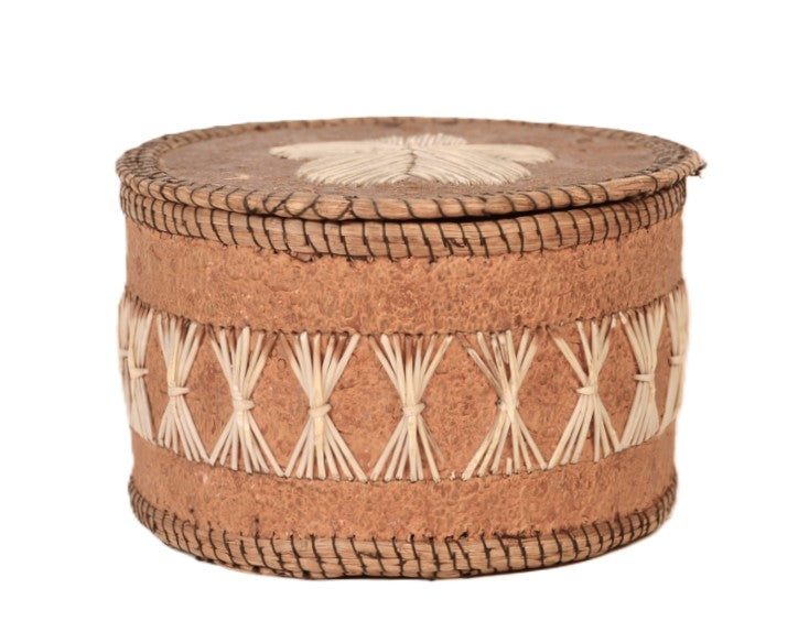 Ontario Canada Birch Bark with Lid Basket
