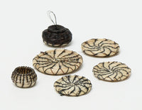 Miniature Penobscot basket/Trays 4 trays and 2 Round baskets (set)