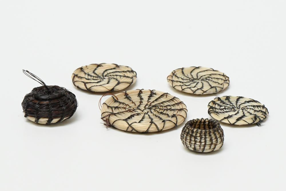 Miniature Penobscot basket/Trays 4 trays and 2 Round baskets (set)