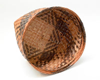 Antique Chitimacha Gathering Basket of Dyed and Plaited River Cane