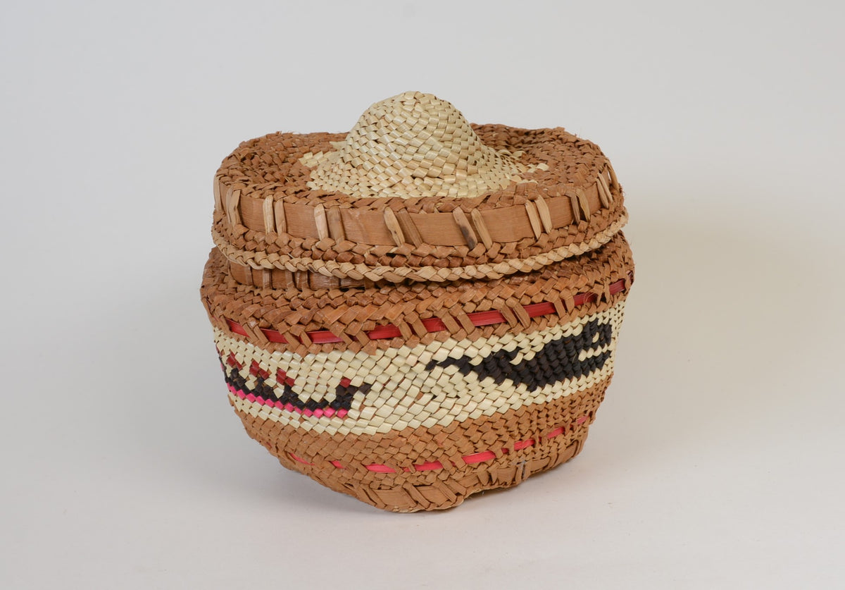 Makah Basket with Whale Hunt Scene