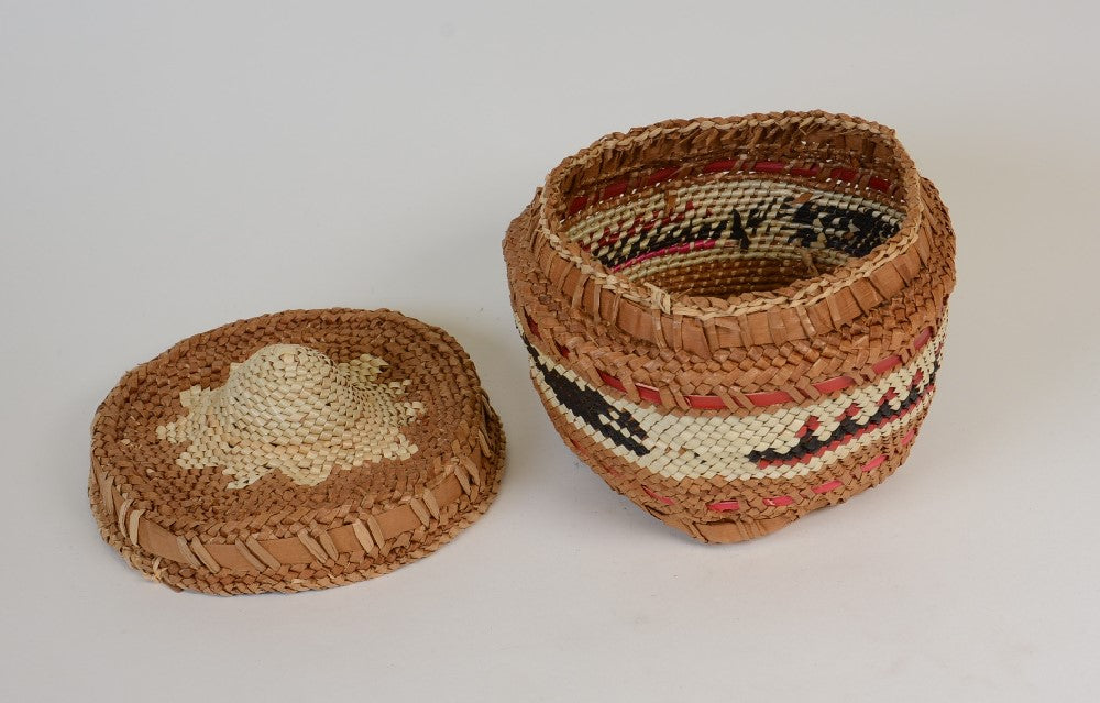 Makah Basket with Whale Hunt Scene