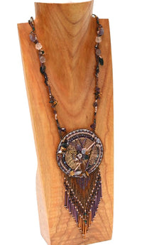Large Medallion Beaded Necklace