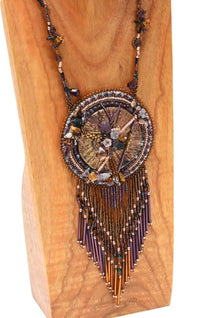 Large Medallion Beaded Necklace