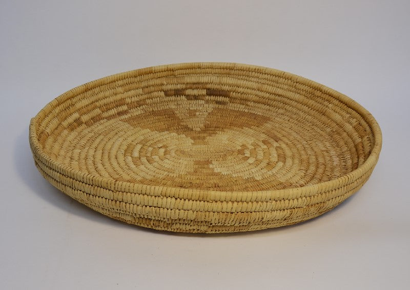 Large Vintage Papago oval basket with 2 Condors