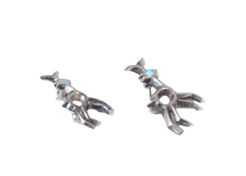 Navajo Sterling Silver and Turquoise Animal Pins Set of 2