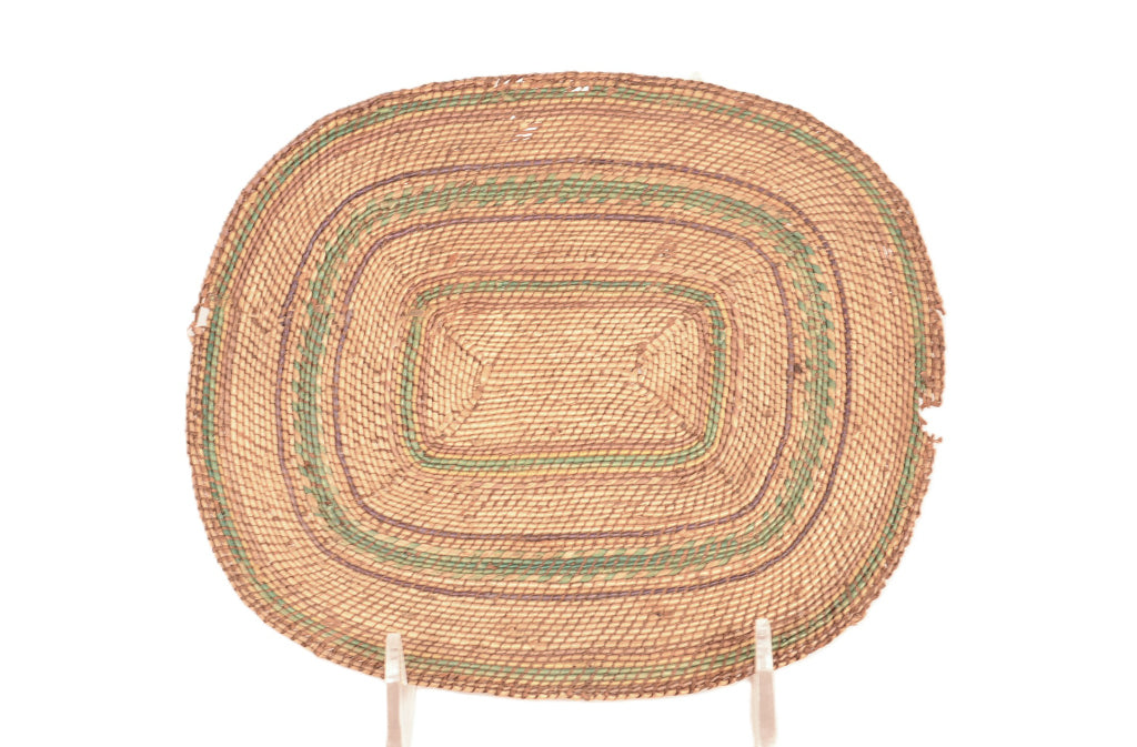 Fine Antique Makah Flat Oval Basketry Tray