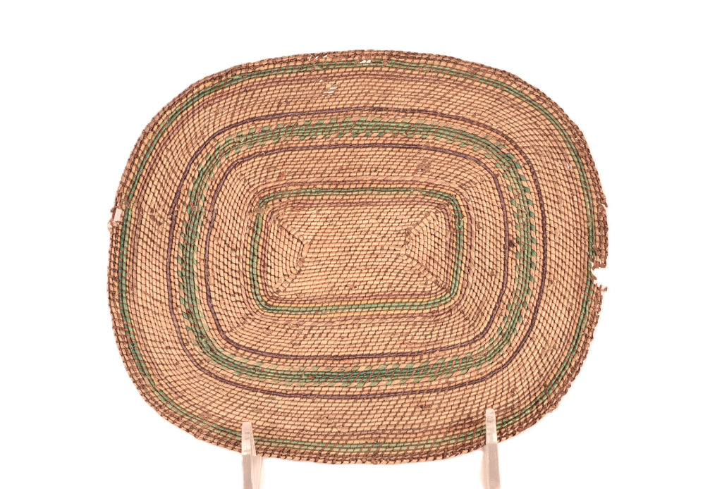 Fine Antique Makah Flat Oval Basketry Tray