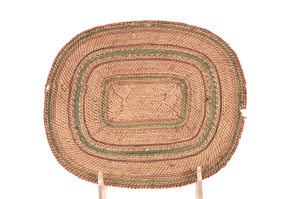 Fine Antique Makah Flat Oval Basketry Tray