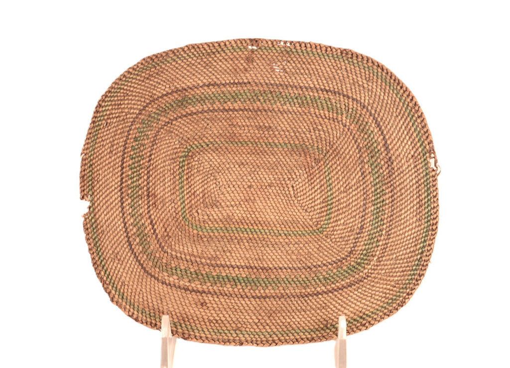 Fine Antique Makah Flat Oval Basketry Tray