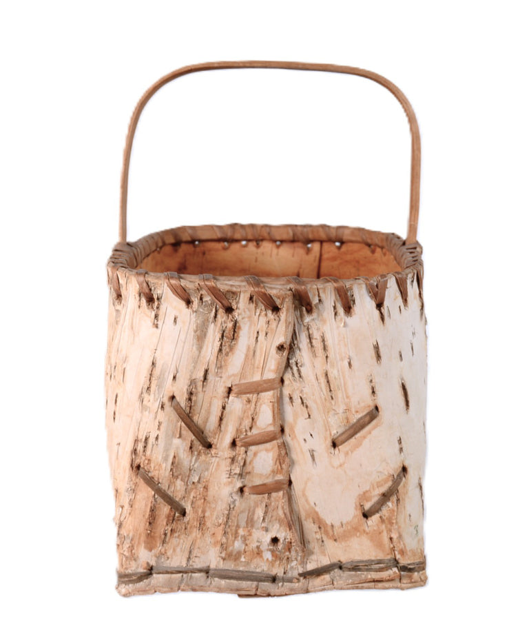 Athabascan Birch Bark Basket with Handle