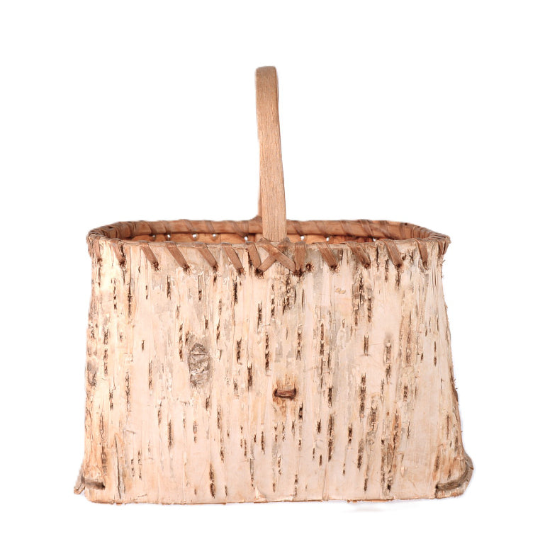 Athabascan Birch Bark Basket with Handle