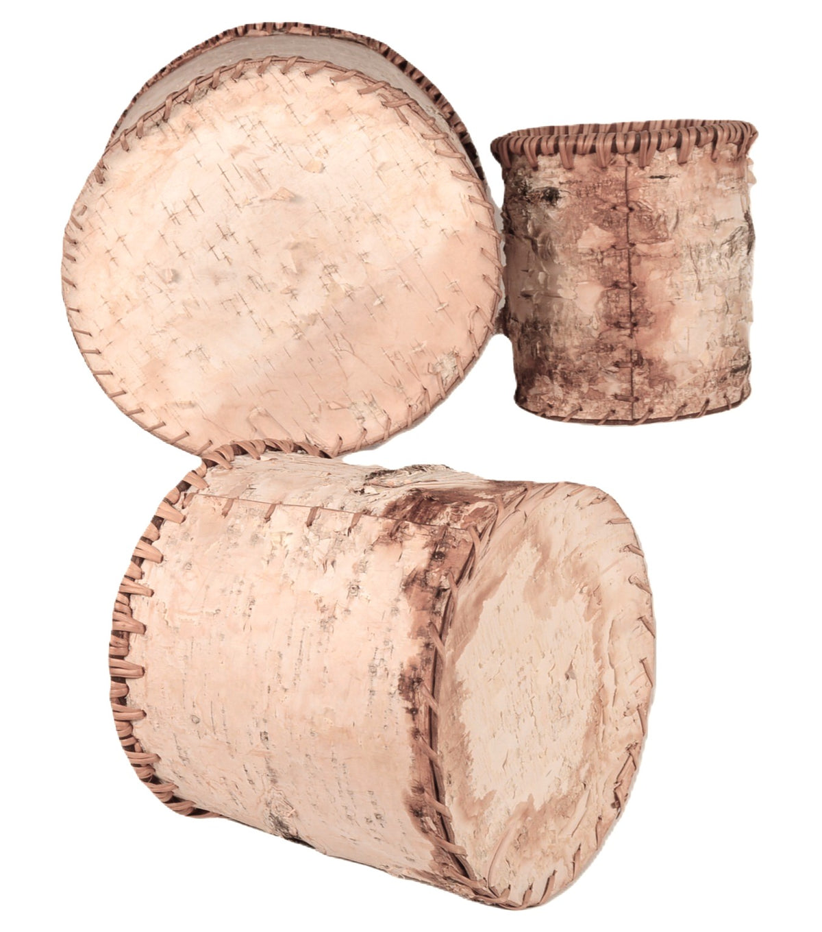 Athabascan Canadian Birch Bark Nesting Baskets Set of 3