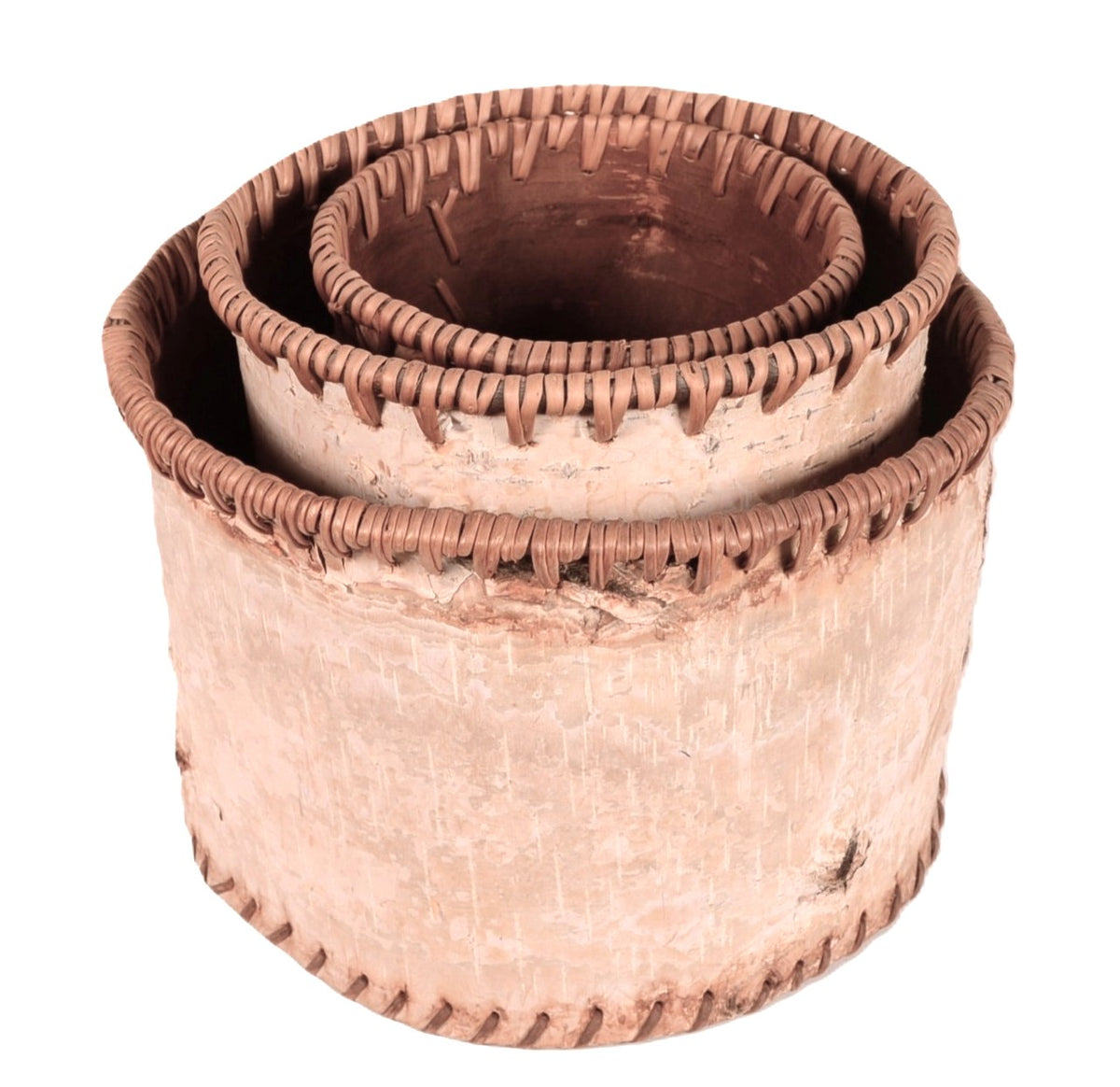 Athabascan Canadian Birch Bark Nesting Baskets Set of 3