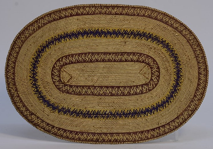 Fine Antique Makah Flat, Oval Basketry Tray
