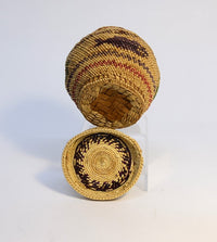 Makah Basket with Lid; Whale and Bird