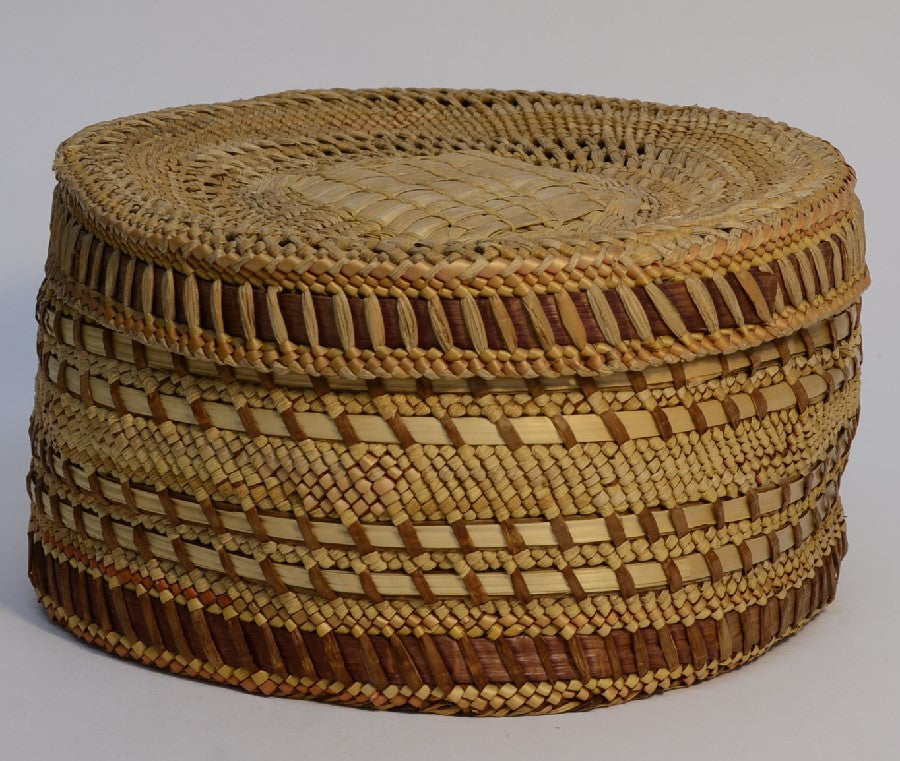 Large Antique Makah Lidded Basket