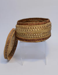 Large Antique Makah Lidded Basket