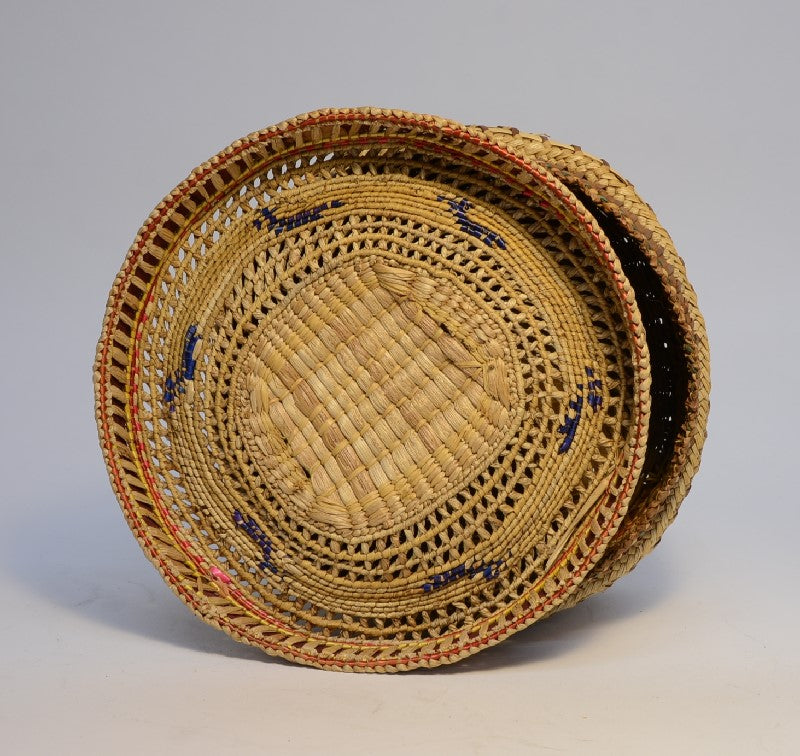 Large Antique Makah Lidded Basket