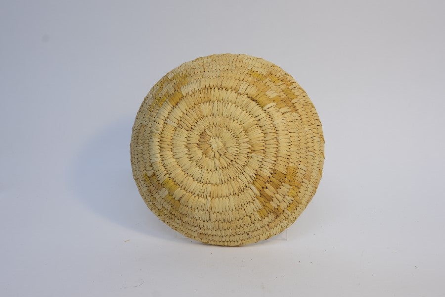 Papago basket, Southern Arizona, coiled Basket Tray of Yucca stem
