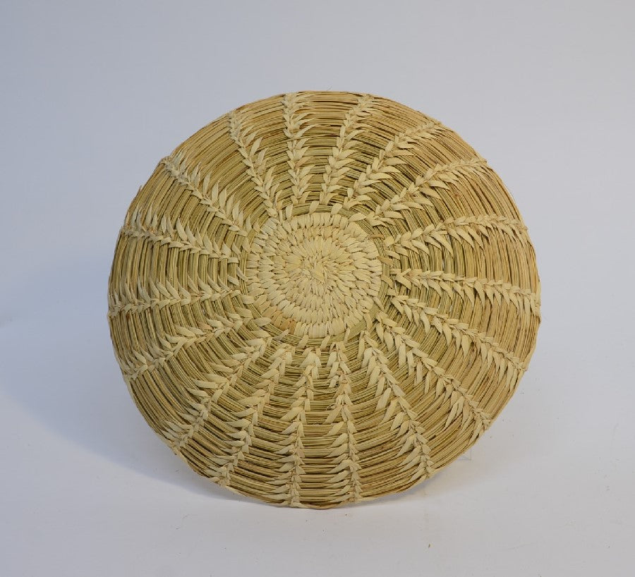 Papago basket, Southern Arizona, coiled Basket Tray of Yucca stem