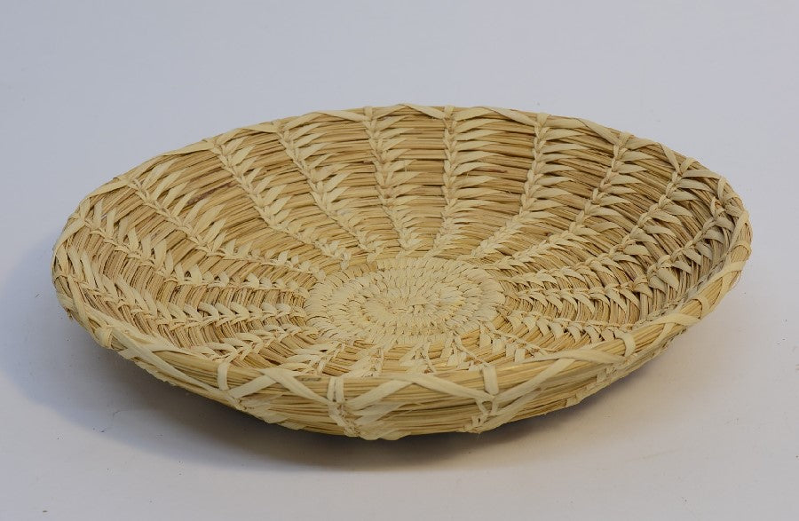 Papago basket, Southern Arizona, coiled Basket Tray of Yucca stem