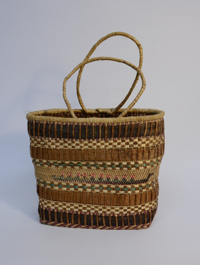 Makah Indian Market Basket with Whale