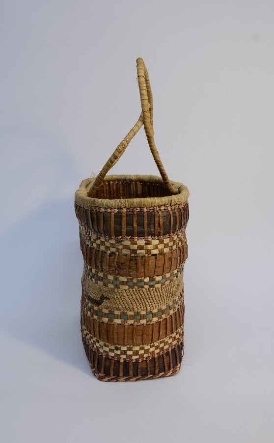 Makah Indian Market Basket with Whale
