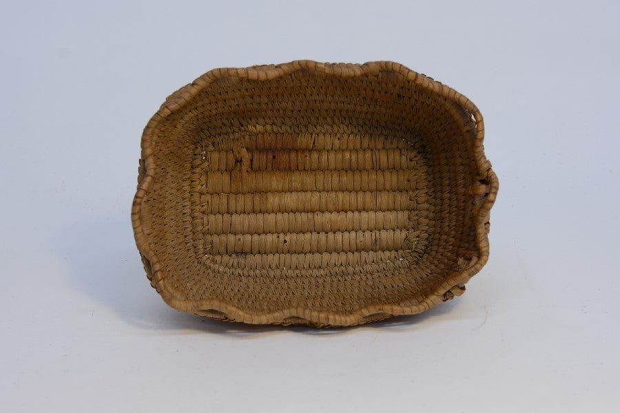 Salish Basket with open rim weave