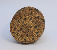 Salish Basket with Lid; Pictorial with Birds