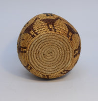 Salish Basket with Lid; Pictorial with Birds